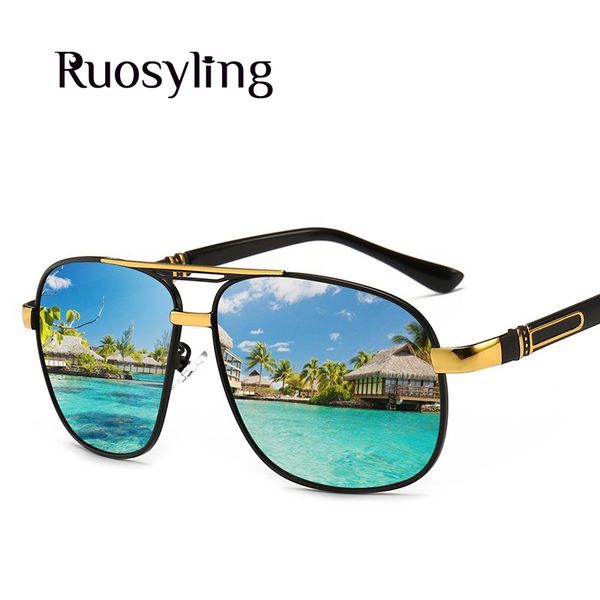 

ruosyling polarized sunglasses men 2019 vintage pilot sunglasses male uv 400 outdoor driving dark sun glasses classic goggles, White;black