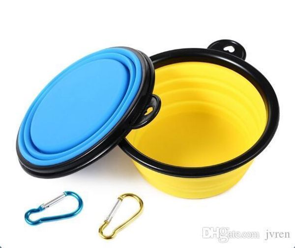 

new pet outdoor supplies for cat and dogs colorful collapsible silicone pet travel food bowl dog bowls pet feeders