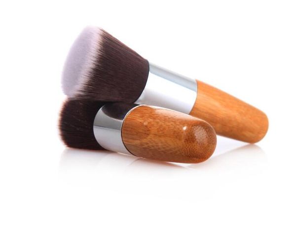 cabeça de bambu plana escova macia prémio sintéticos cabelo corar ferramentas escovas de fundação maquiagem cosméticos DHL grátis acessórios