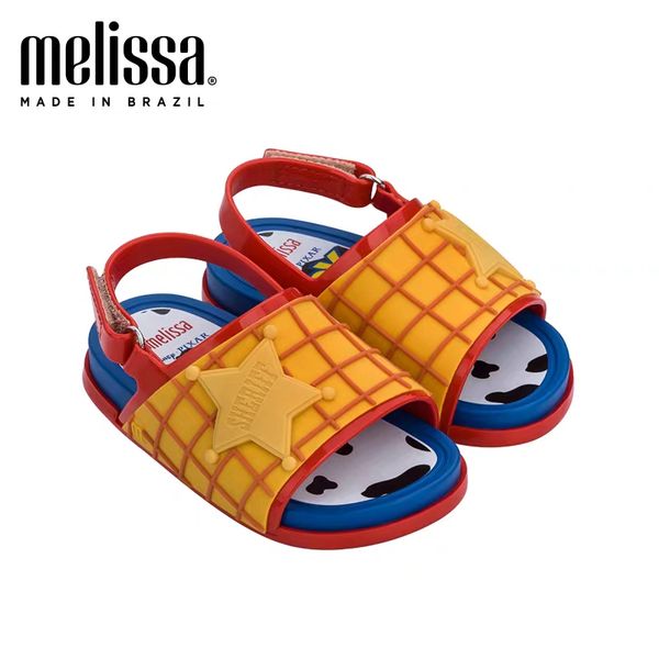 

mini melissa beach slide sandal boy girl jelly shoes beach sandals 2020 new baby shoes soft melissa sandals non-slip, Black;red