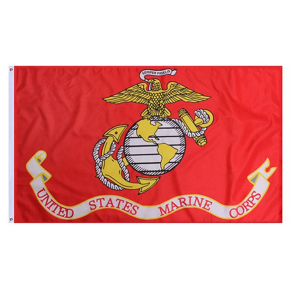 US MARINE CORPS-Flagge 3 x 5, 90 % Beschnittzugabe für den Innen- und Außenbereich, doppelt genäht, Werbung für alle Länder, kostenloser Versand