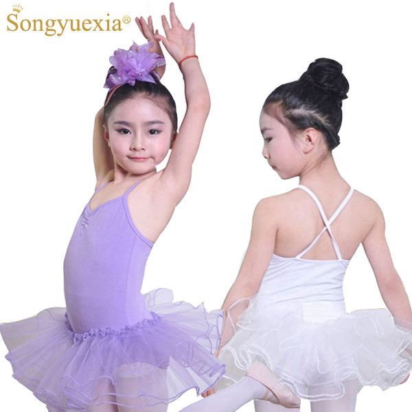 

songyuexia ballet dresses for girls kids gymnastics leotard tutu dress child dancewear ballet costumesc 6 colors 100-160cm, Black;red