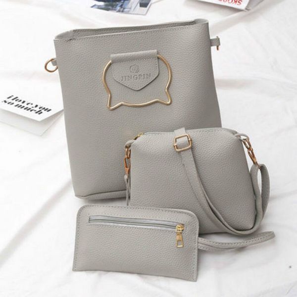 

new lovely 3pcs/set women women bag leather satchel handbag shoulder messenger crossbody bag wallet evening composite