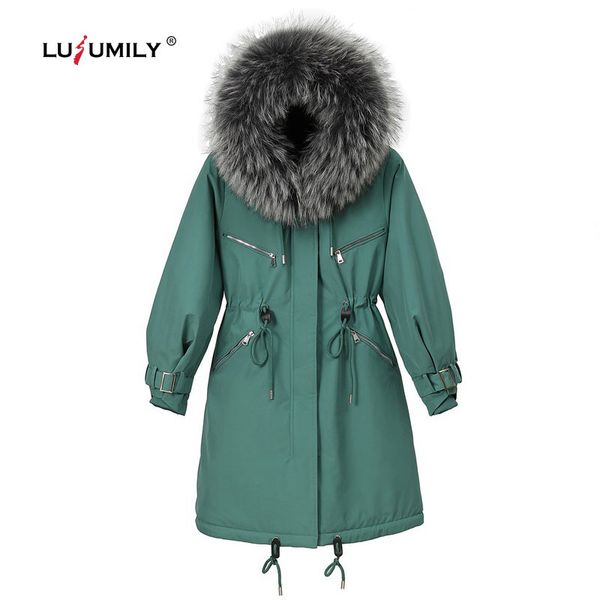 

lusumily new arrivals plus size 3xl hooded faux fur removeable lamb parker cotton jacket warm women's winter coats for women, Black