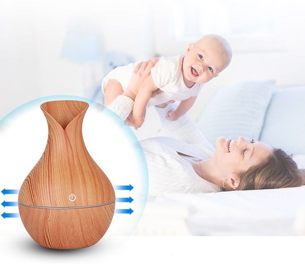 

wood grain essential humidifier aroma oil diffuser humidifier aair purifier usb led flash lights sprayer for office household sleep fa1906