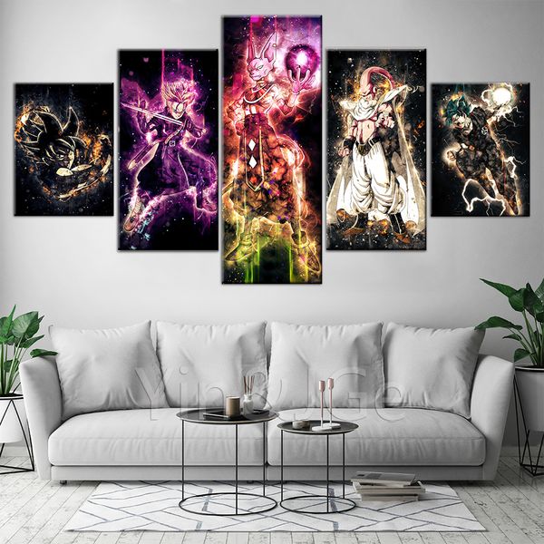

hd prints artwork pictures home decor 5 pieces animation painting canvas modular poster for kids room wall art frame