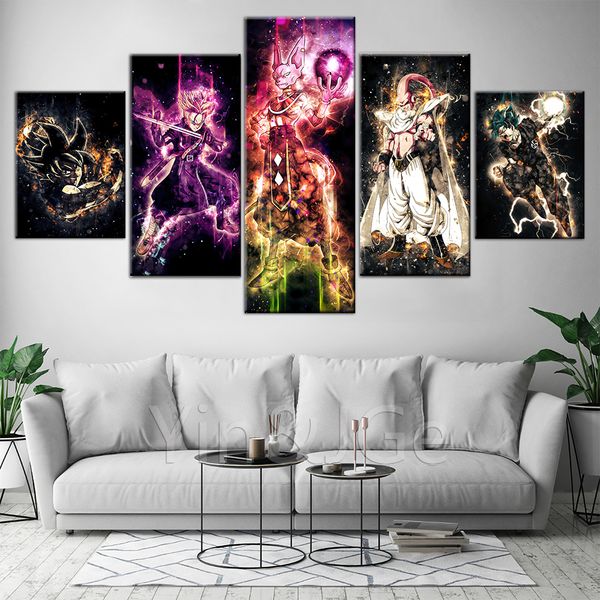 

hd prints artwork pictures home decor 5 pieces animation painting canvas modular poster for kids room wall art frame