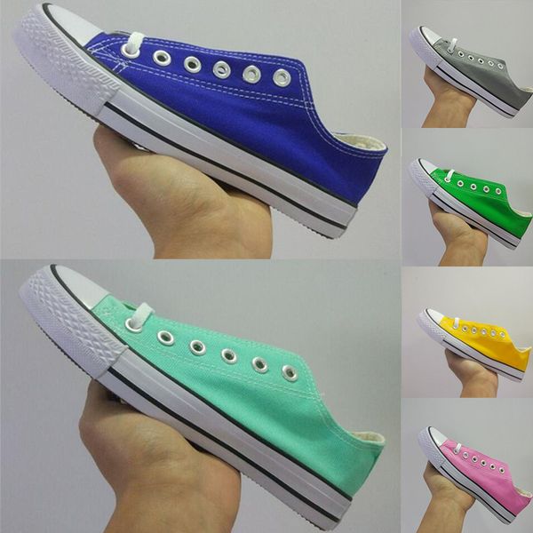 

With Box 2019 Classic All Star Men Women Canvas Shoes Fashion Green Blue Pink Female Flats Trainers Male Skate Casual Shoes Size 35-44