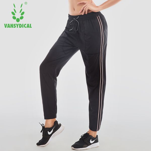 

vansydical women yoga pants breathable yoga fitness pants women running sports training trousers mallas mujer deportivas, Black;blue