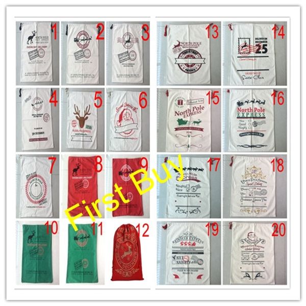 

100pcs/lot good quality price fast delivery santa sack christmas gift bag canvas santa sack