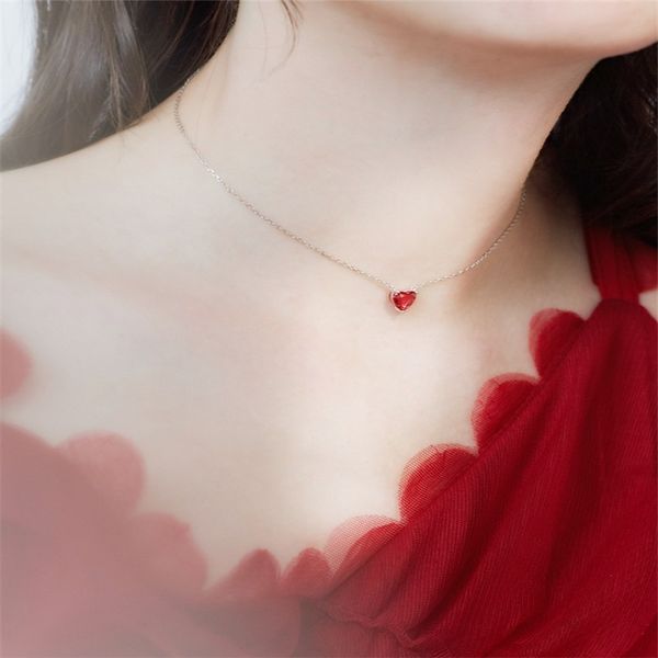 

necklace for women heart shape 925 sterling silver pendant necklace gift ethnic bohemian choker collares de mada 201