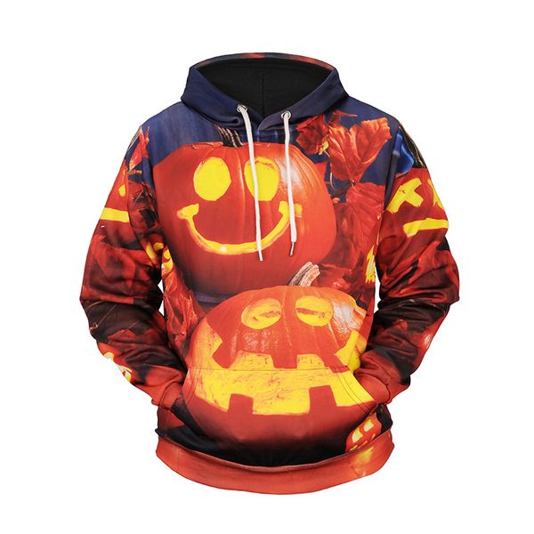 

new pumpkin halloween costume flame colored 3d printing hoodies plus size multy sizes cosplay costume lovers' clothes, Black