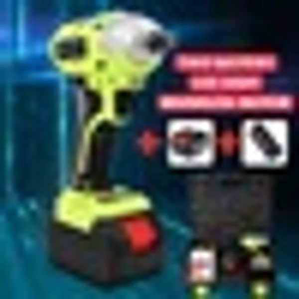 

36v 1/2 inch brushless cordless impact wrench 6000mah lithium battery power tool kits + 2 li-ion battery hammerdrill with led