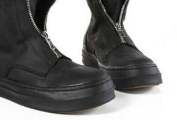 

ts british style high fashion men boots men ankle short booties zip up, Black