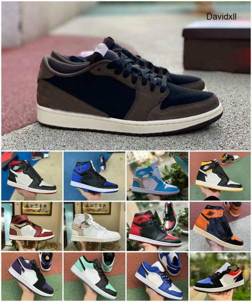 

2019 new high 1 og x travis scotts basketball shoes turbo green origin story gs banned nrg x union retroes 1s unc white blue sports shoes