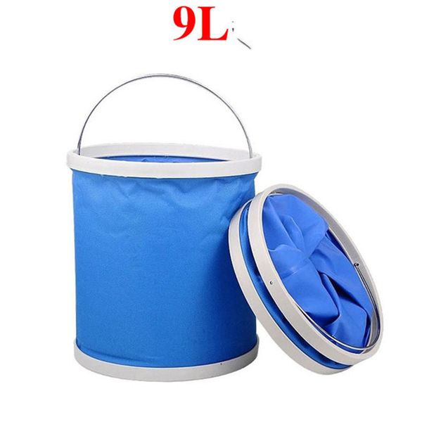 

car user folding bucket 9 liters l car wash bucket portable outdoor fishing tool cleaning supplies convenient carrying trash