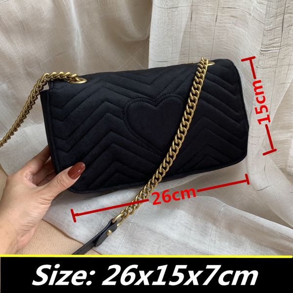 

designer luxury handbags purses small chain shoulder bags messenger velvet bag women crossbody size 26cm and22cm gb6