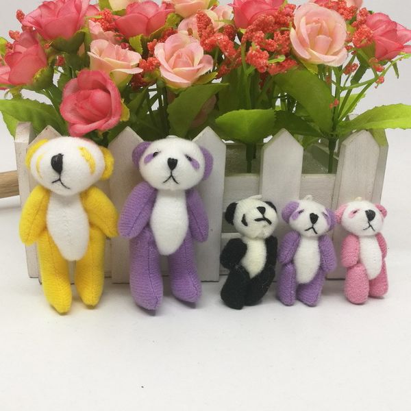 

50 pcs panda lean over plush pendant toy doll mini cute doll plush keychain toy 7cm