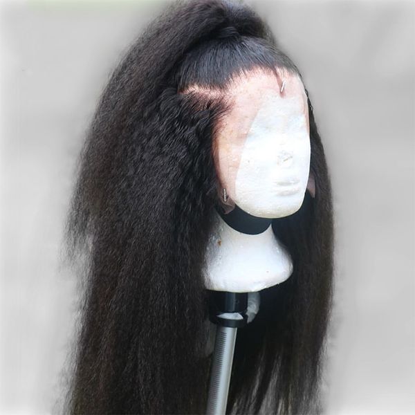 

грубый кудрявый прямые парики шнурка с волосами младенца бразильский человека vrigin волосы парики прямой боб парики для чернокожих женщин, Black;brown