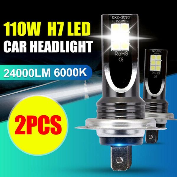 

2pcs h7 80w 10000lm led car headlight conversion globes bulbs beam 6000k kit car headlight bulb led lamp for cars