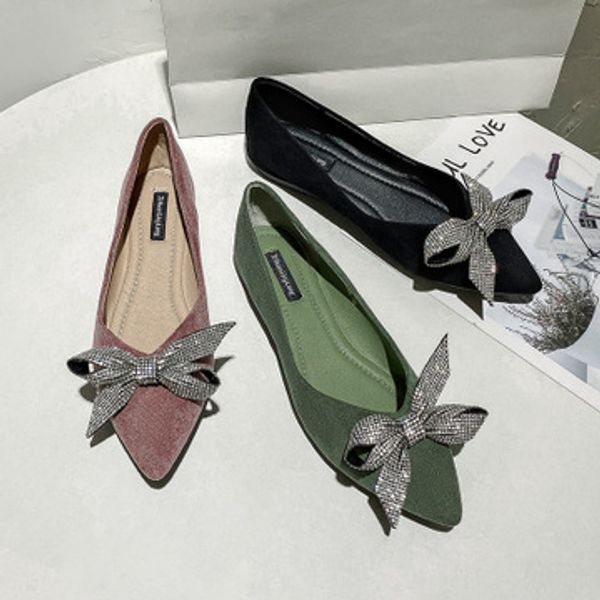 

shallow mouth shoes woman 2020 pointed toe women casual female sneakers flats soft new big size summer dress fabric spring, Black