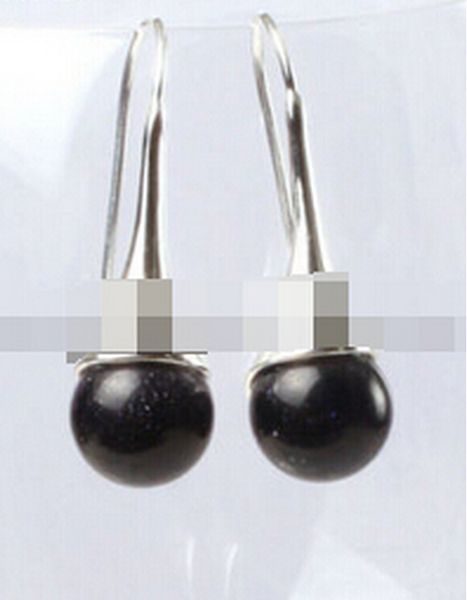 

723&gt;&gt; fashion 10mm round ball beads tibetan silver dangle earring