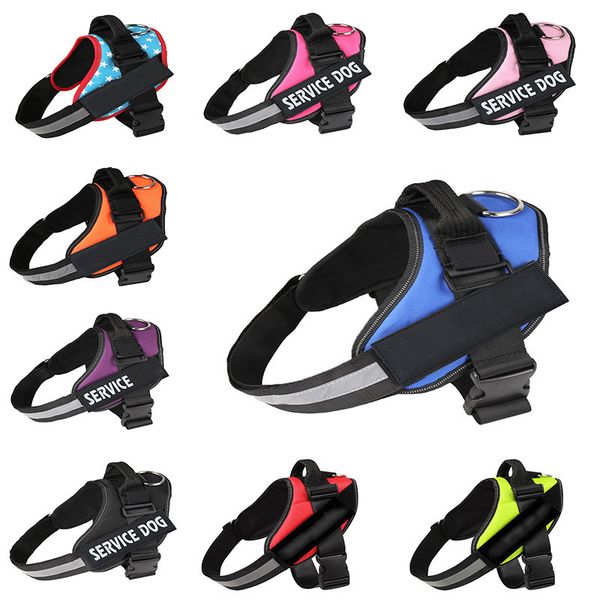 

Pet upplie large cale dog explo ion proof ru hing oxford cloth k9 che t back traction rope reflective afety buckle per onalized diy name