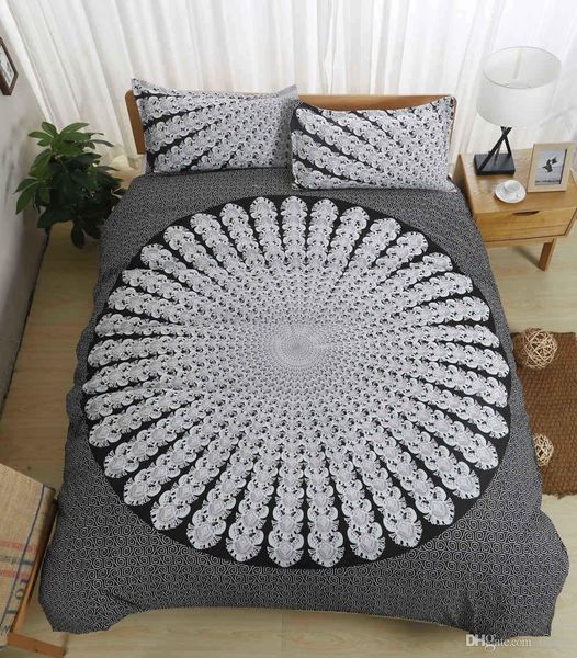 

3d printing bohemia style round 2 3 pcs bedding set with pillowcase for gift twin full  king all size