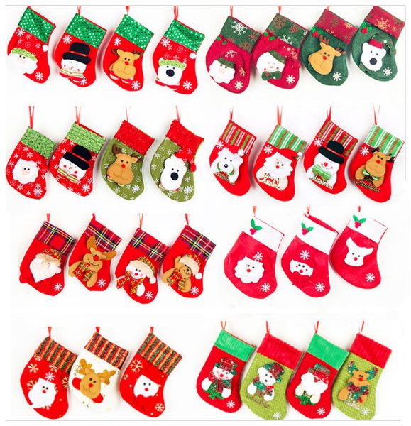 

31 designs christmas stockings gifts bag candy bag xmas cutlery bag christmas tree ornament for home party decorations, Pink;yellow