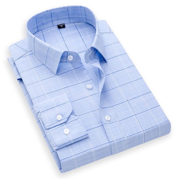 

plaid printed long sleeved men dress shirt new fashion business work clothing with pocket man forma smart casual shirts, White;black