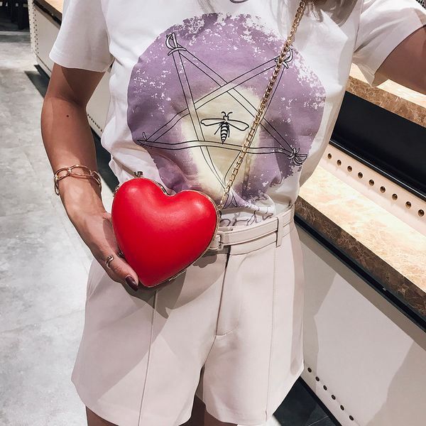 

women's shoulder bag heart-shaped metal chain messenger crossbody bag fashion flap crossbody bags for women bolsa feminina #38