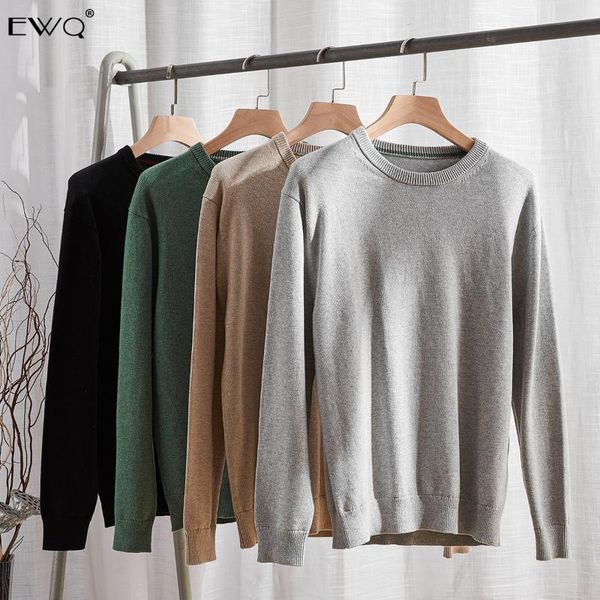 

ewq / мужское качества одежды высокого хлопок шея свитер мужские 2020 основ всех спичечного вязание вершины для мужчин нагреться комфортно 9, White;black