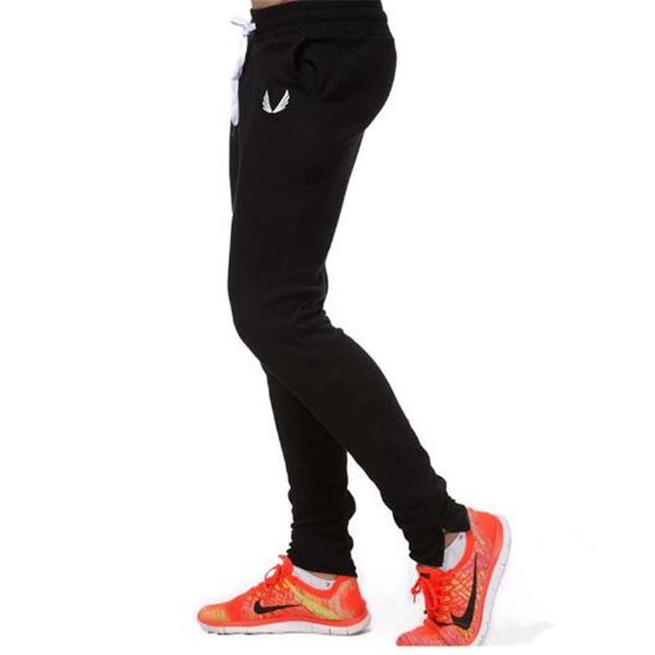 

new print logo gyms men joggers casual men sweatpants joggers pantalon homme trousers sporting clothing bodybuilding pants, Black