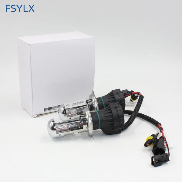 

fsylx 55w би ксенон h4 hid ксенон лампы h4 высокого ближнего света автомобиля лампы 55w 4300k ​​6000k 8000k 10000k биксеноновые фары