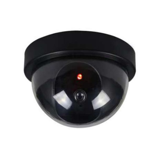 Plástico preto Indoor Indoor / Exterior Dummy Dome Câmera de Segurança Fake CCTV com Luz LED vermelho piscando CA-05 Dropshipping