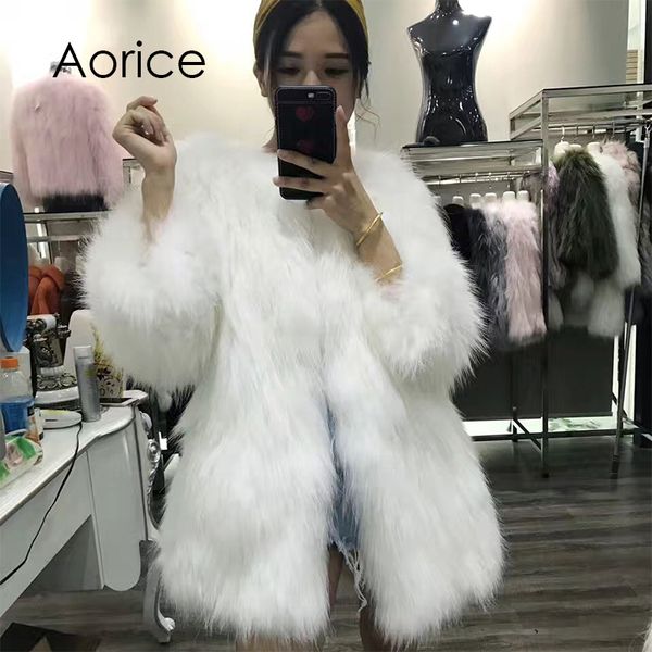 

pudi knitted real raccoon fur coat/ jacket /overcoat women warm genuine fur coats long style 170912, Black