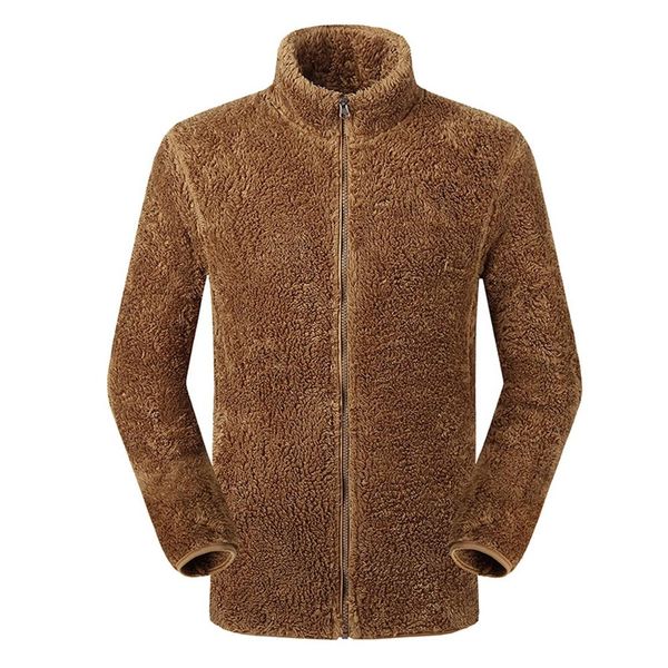 

couples jacket autumn winter outdoor thickening zipper fleece stand collar sport coat pure color long sleeve jacket clothing, Gray;blue