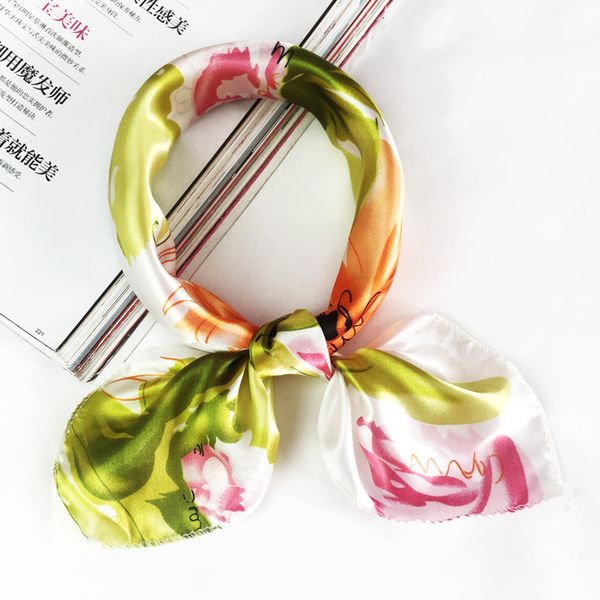 

2020 new silk scarf square women fashion work neckerchife spring summer decorative scarves 50*50cm small scarfs gift for lady, Blue;gray