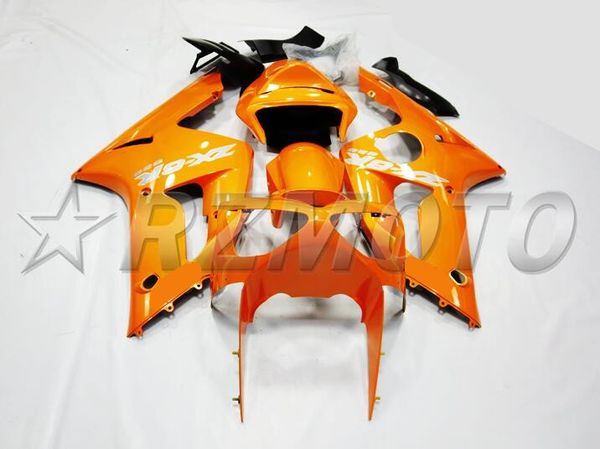 

4 бесплатных подарки Нового ABS Мотоцикл обтекатели набор, пригодные для Кавасаки Ninja ZX6R ZX6R 2003 2004 03 04 636 кузовостроения набора пользовательского Orange