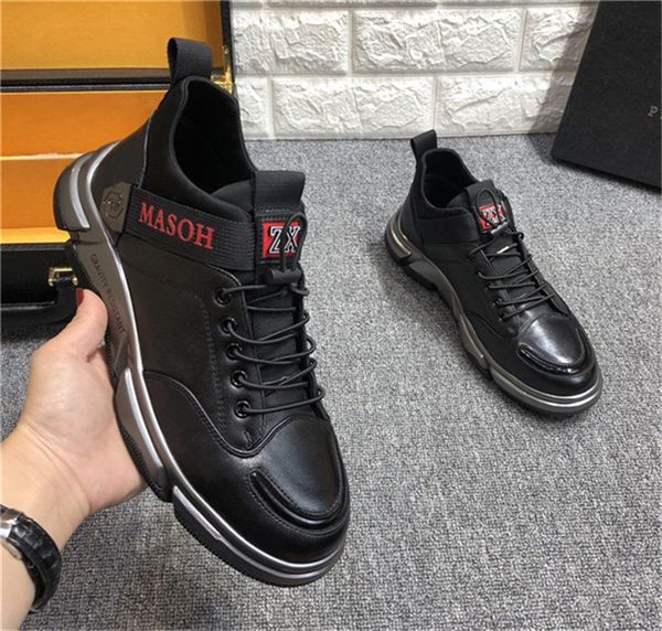 

luxury casual boots british suede sneakers men's classic brand sports casual shoes luxury sneakers mens design shoes large size: 38-45, Black