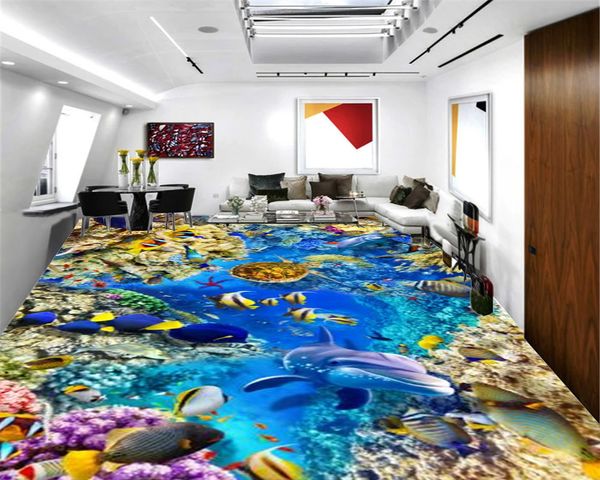 Wallpaper 3D para Sala Turtle Coral Dolphin Bela Paisagem Submarino Impressão Digital HD decorativa bonito Wallpaper