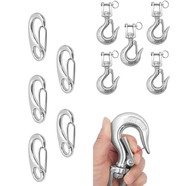 

10pcs spring clip carabiner - snap hook keyring lanyard rigging clip