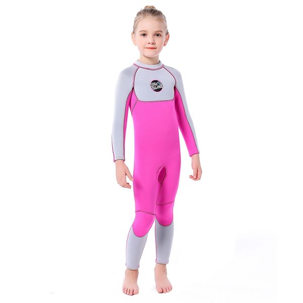 

One-Piece Sunshade Thermal 3mm Children Diving Suit Patchwork Long Sleeve Swimsuit Swimming Diving Snorkeling Surfing Suit