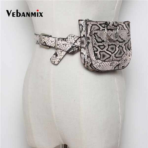 

luxury serpentine leather women fanny pack fashion snake skin waist belt bags female purse waist pack fanny bag new