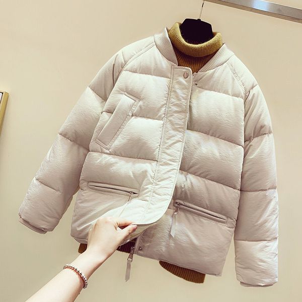 

short down cotton winter jacket women stand collar thicken jacket female outerwear loose casual warm winter jackets coats c5755, Black