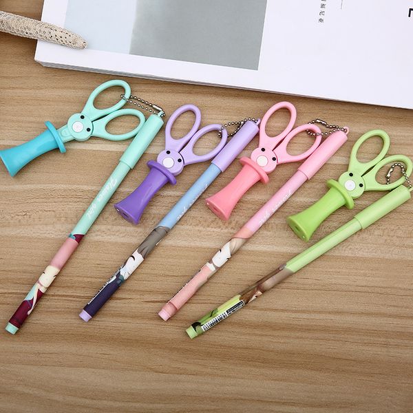 

1pc safety scissors pendant black neutral pen school writing girl gifts neutral pens pencil case school stationery