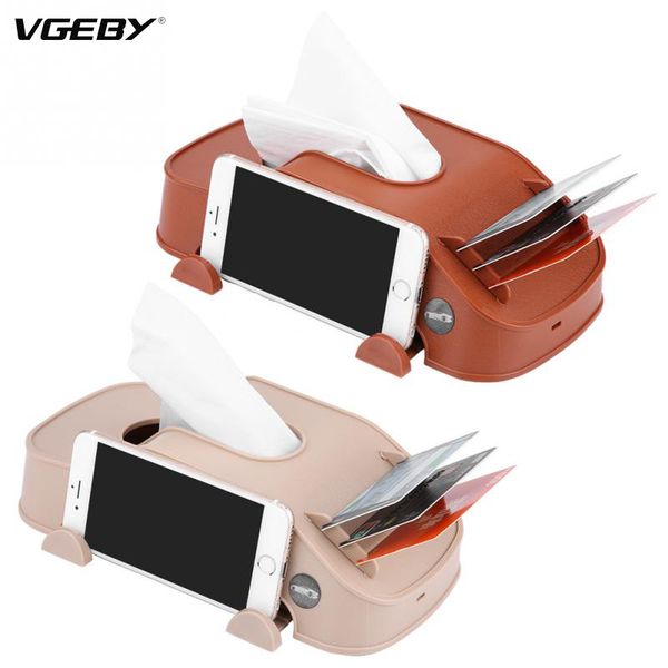 

new multifunction car tissue box phone holder card paper towels storage case interior car accessories