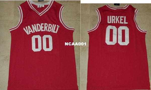 

vintage men steve urkel 00 vanderbilt muskrats basketball full embroidery size s-4xl or custom any name or number jersey, Black;red