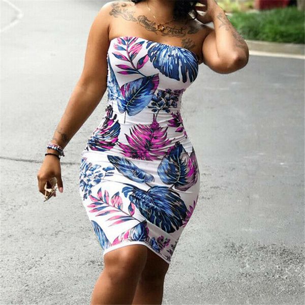 

women summer sleeveless dresss new floral printed strapless bodycon party cocktail mini dress plus size wrap chest dresses s-3xl, Black;gray