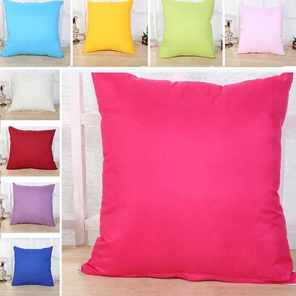 

12 colors plain throw pillow case cover blank polyster home sofa cushion cover car home decor xmas gift 45*45cm hh7-944